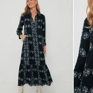 TUCKERNUCK HYACINTH HOUSE  Navy Floral Miller Maxi Shirt Dress
